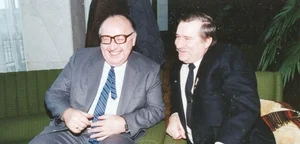 Stanislaw Ciosek and Lech Wałęsa, Moscow, December 1989